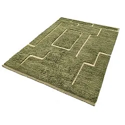 Tapis shaggy - Kiberg Hand Woven Wool Shaggy (vert)