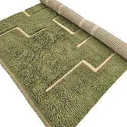 Tapis shaggy - Kiberg Hand Woven Wool Shaggy (vert)