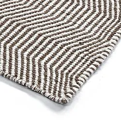 Tapis de laine - Larkana (marron/blanc)
