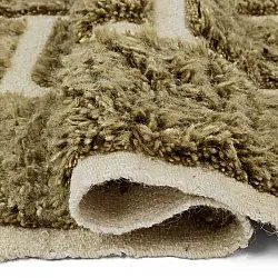 Tapis shaggy - Leknes Hand Woven Wool Shaggy (vert)