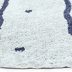 Tapis rond - Leora Natural Cotton Shaggy (gris/bleu)