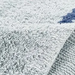 Tapis rond - Leora Natural Cotton Shaggy (gris/bleu)