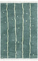 Tapis à poils longs - Leora Natural Cotton Shaggy (vert)