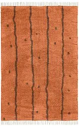 Tapis à poils longs - Leora Natural Cotton Shaggy (orange/marron)