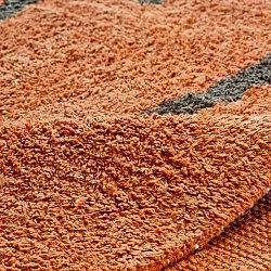 Tapis à poils longs - Leora Natural Cotton Shaggy (orange/marron)