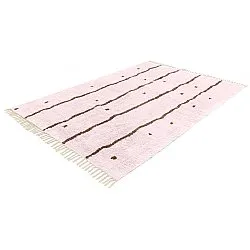 Tapis à poils longs - Leora Natural Cotton Shaggy (rose/marron)