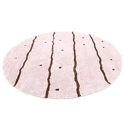 Tapis rond - Leora Natural Cotton Shaggy (rose/marron)
