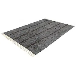 Tapis à poils longs - Leora Natural Cotton Shaggy (noir/marron)