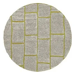 Tapis rond - Lindley Natural Cotton Shaggy (siva/zelena)