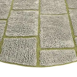 Tapis rond - Lindley Natural Cotton Shaggy (siva/zelena)