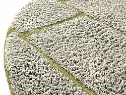 Tapis rond - Lindley Natural Cotton Shaggy (siva/zelena)
