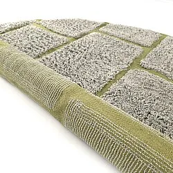 Tapis rond - Lindley Natural Cotton Shaggy (siva/zelena)
