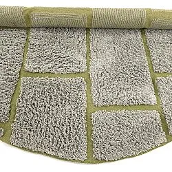 Tapis rond - Lindley Natural Cotton Shaggy (siva/zelena)