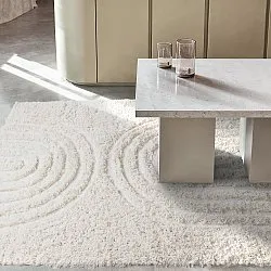 Tapis shaggy - Lindos Natural Cotton Shaggy (blanc)