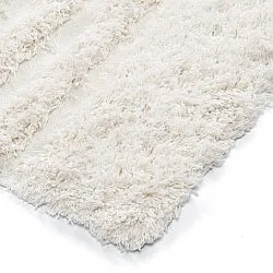 Tapis shaggy - Lindos Natural Cotton Shaggy (blanc)