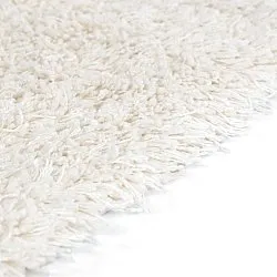 Tapis shaggy - Lindos Natural Cotton Shaggy (blanc)