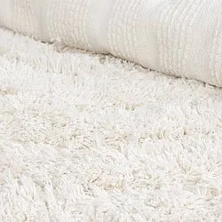 Tapis shaggy - Lindos Natural Cotton Shaggy (blanc)