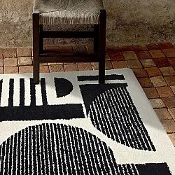 Tapis à poils longs - Maron (noir/blanc)