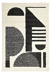 Tapis à poils longs - Maron (noir/blanc)