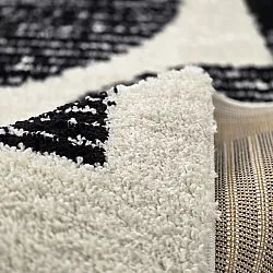 Tapis à poils longs - Maron (noir/blanc)