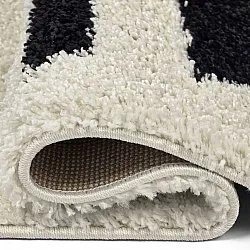 Tapis à poils longs - Maron (noir/blanc)