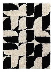 Tapis shaggy - Marvao Natural Cotton Shaggy (blanc cassé/noir)