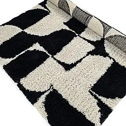 Tapis shaggy - Marvao Natural Cotton Shaggy (blanc cassé/noir)