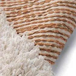Tapis shaggy - Kalymnos Natural Cotton Shaggy (blanc cassé/ocre)