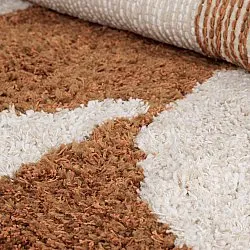 Tapis shaggy - Kalymnos Natural Cotton Shaggy (blanc cassé/ocre)