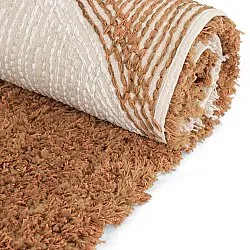Tapis shaggy - Kalymnos Natural Cotton Shaggy (blanc cassé/ocre)