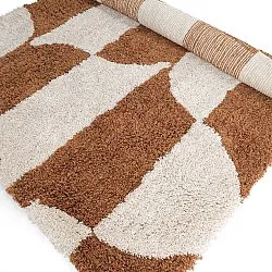 Tapis shaggy - Kalymnos Natural Cotton Shaggy (blanc cassé/ocre)