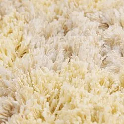 Tapis shaggy - Methoni Check Cotton Shaggy (crème/jaune clair)