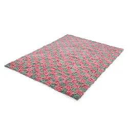 Tapis shaggy - Methoni Check Cotton Shaggy (bleu clair/rose clair)