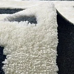 Tapis moelleux - Palmyra (blanc/bleu marine)
