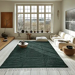 Tapis shaggy - Rani Natural Cotton Shaggy (vert)
