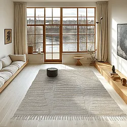 Tapis shaggy - Rani Natural Cotton Shaggy (blanc cassé)