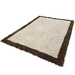 Tapis shaggy - Sagres Natural Cotton Shaggy (blanc cassé/marron)