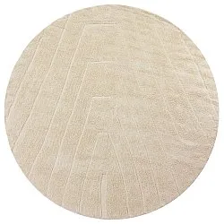 Tapis rond - Sivia Natural Cotton Shaggy (beige)