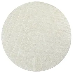Tapis rond - Sivia Natural Cotton Shaggy (blanc cassé)