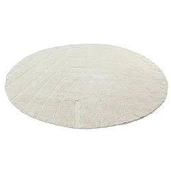 Tapis rond - Sivia Natural Cotton Shaggy (blanc cassé)