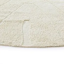 Tapis rond - Sivia Natural Cotton Shaggy (blanc cassé)