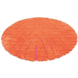 Tapis rond - Sivia Natural Cotton Shaggy (rouge/orange)