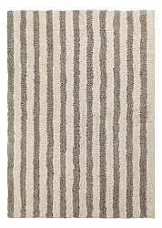 Tapis shaggy - Thira Stripe Cotton Shaggy (crème/taupe)