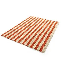 Tapis shaggy - Thira Stripe Cotton Shaggy (jaune clair/orange clair)