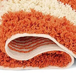Tapis shaggy - Thira Stripe Cotton Shaggy (jaune clair/orange clair)