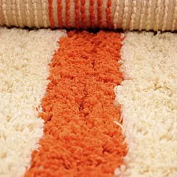 Tapis shaggy - Thira Stripe Cotton Shaggy (jaune clair/orange clair)