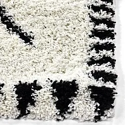 Tapis à poils longs - Tiznit (blanc/noir)