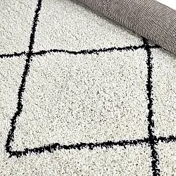 Tapis à poils longs - Tiznit (blanc/noir)