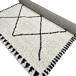 Tapis à poils longs - Tiznit (blanc/noir)