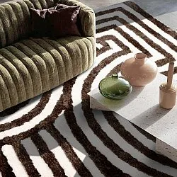Tapis shaggy - Volos (crème/marron)